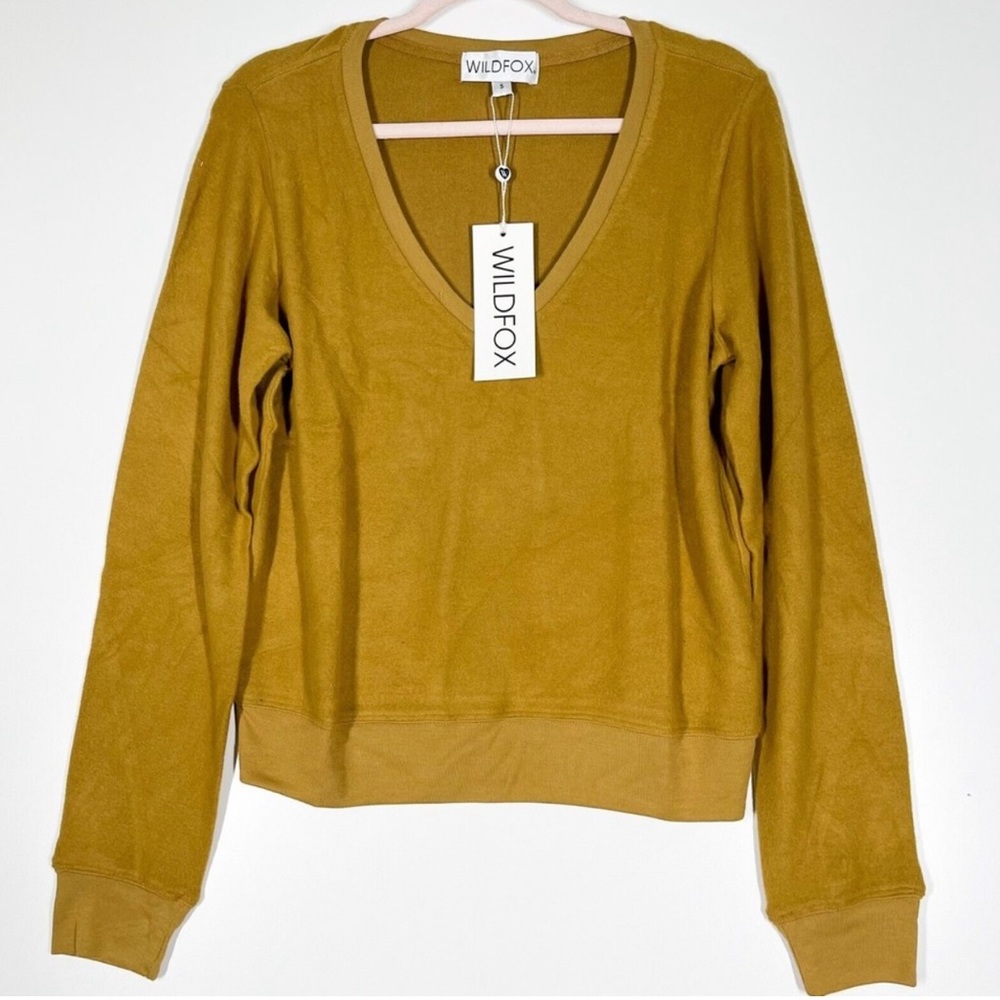 #20 NWT Wildfox Baggy Beach Jumper Deep V Sweater Small